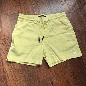 YoungLA Men’s Yellow Athletic Shorts 2XL Drawstring Soft Zipper Pocket